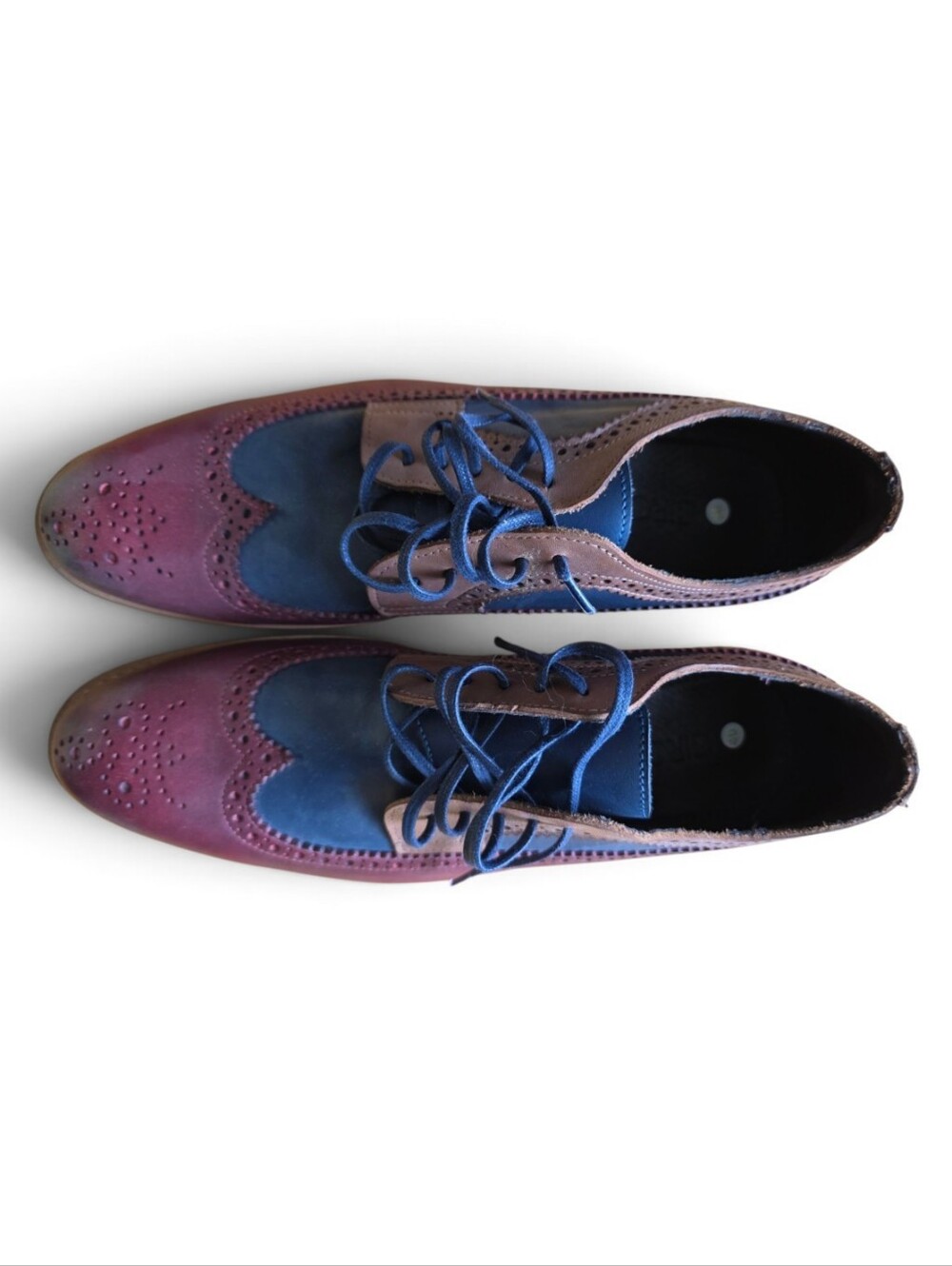 NWOT Girotti Handcrafted Italian Leather Tri-Color Wingtip Brogues EU 40(Fits 41